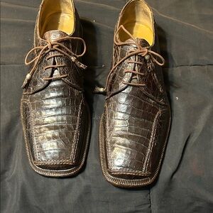 David Eden Elegant Brown Alligator Men's Shoes